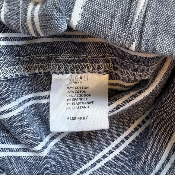 Brandy Melville John Galt Blue White Striped Cotton Pants One Size - Picture 4 of 8